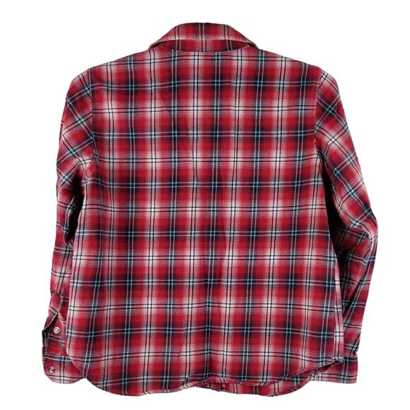 Pendleton Red Plaid Flannel Button Up Women's Top Small Petite - Picture 2 of 5